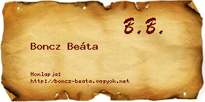 Boncz Beáta névjegykártya